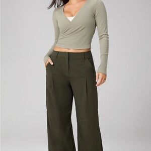 Fabletics Dark Olive Wide-Leg Pants